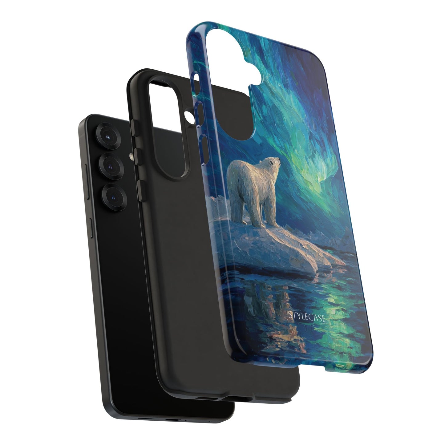Aurora Night Phone Case — Polar Bear Protective iPhone And Samsung Cover