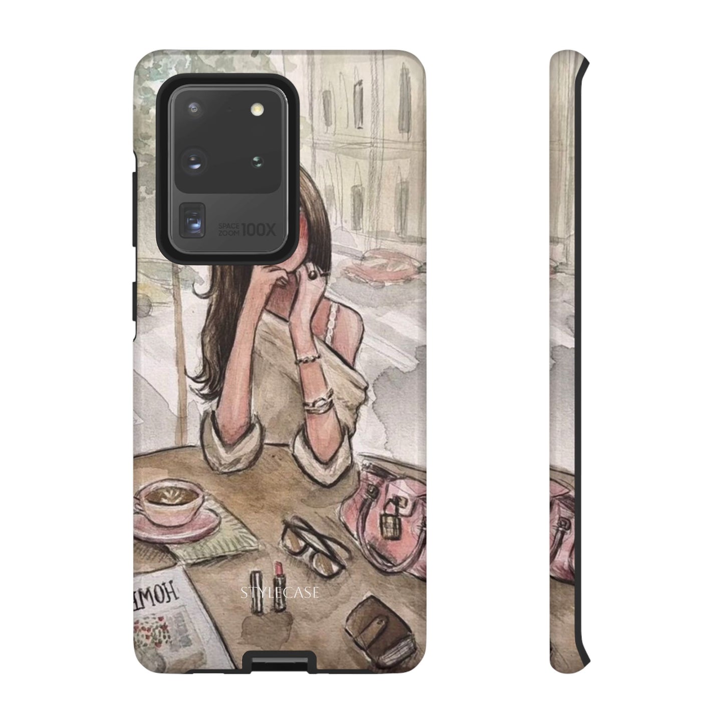 Chic Girl Café Phone Case — Cute Samsung & Iphone Cover