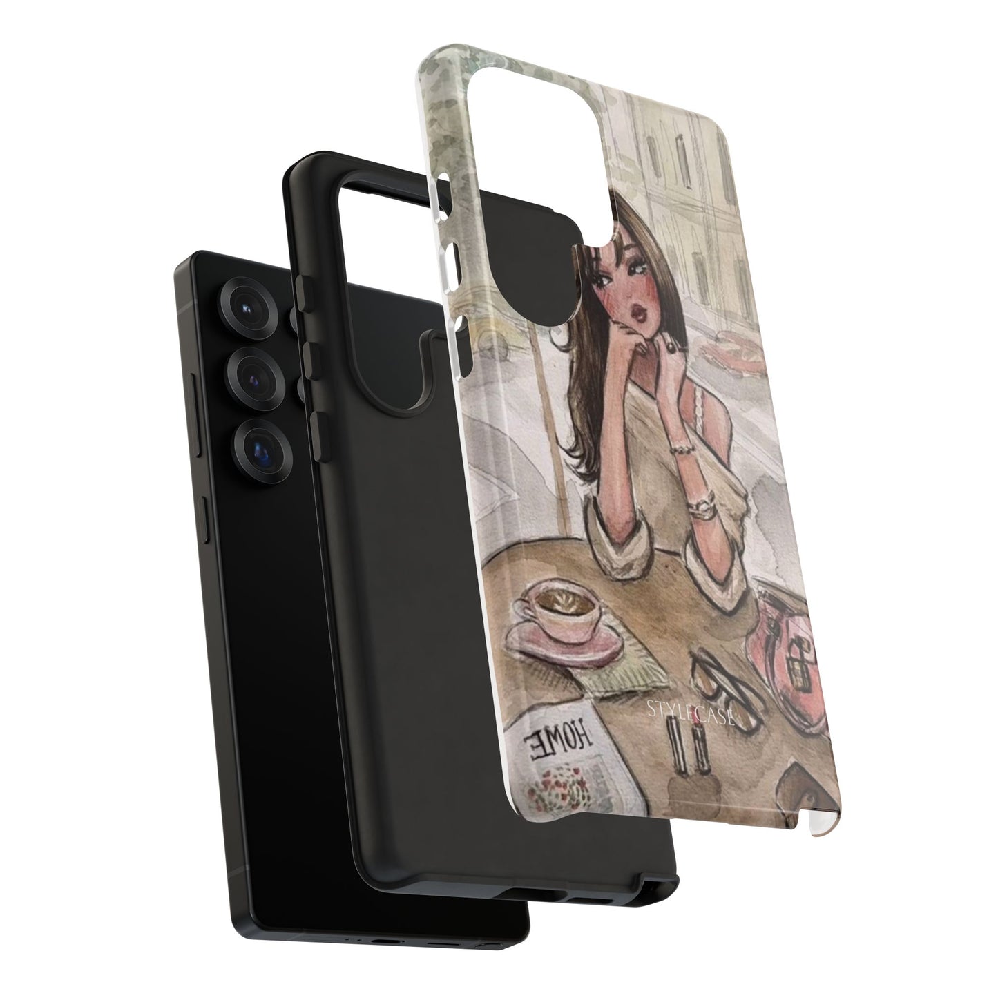 Chic Girl Café Phone Case — Cute Samsung & Iphone Cover