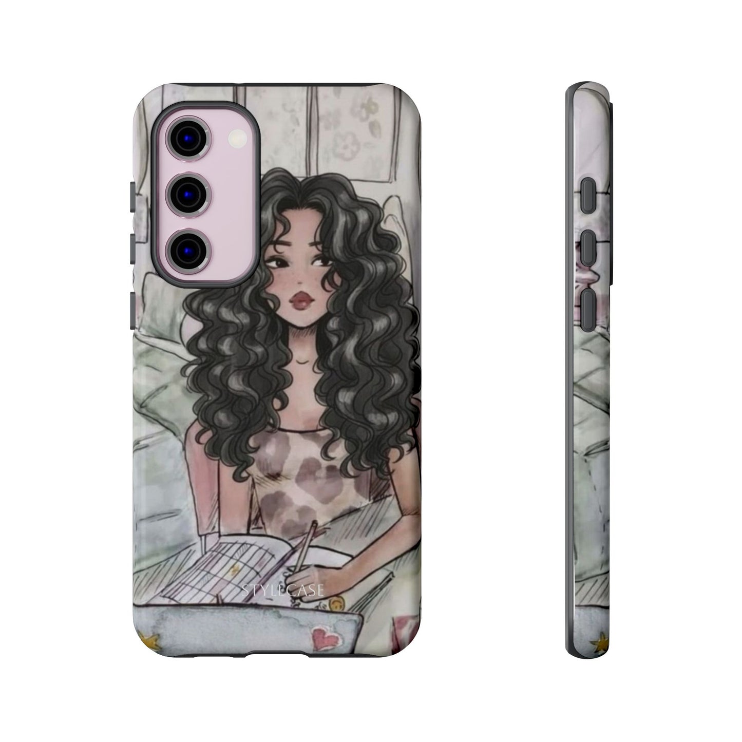 Curly Girl Cozy Phone Case — Samsung And Iphone Tough Case