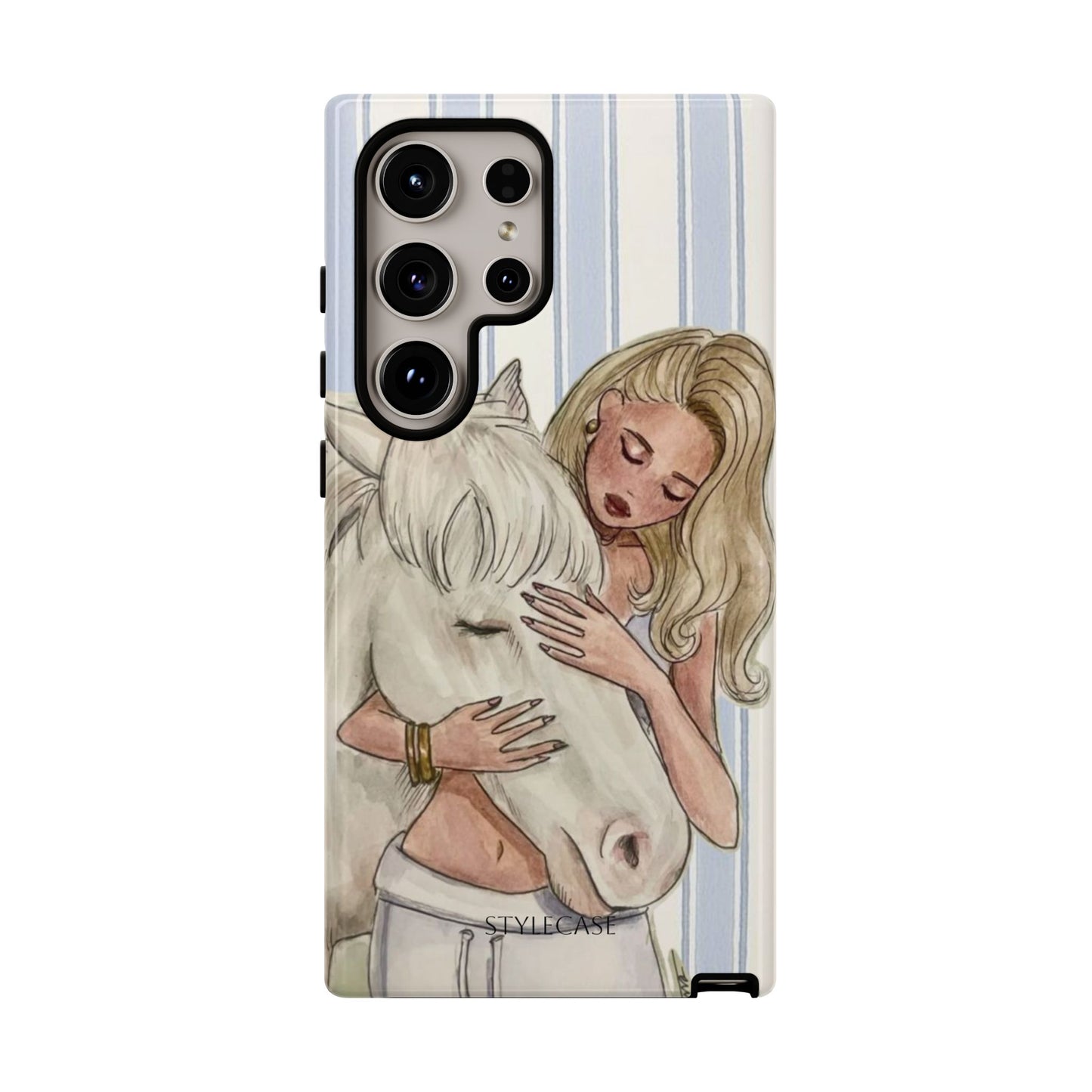 Blonde Woman & White Horse Phone Case - Samsung & Iphone Case