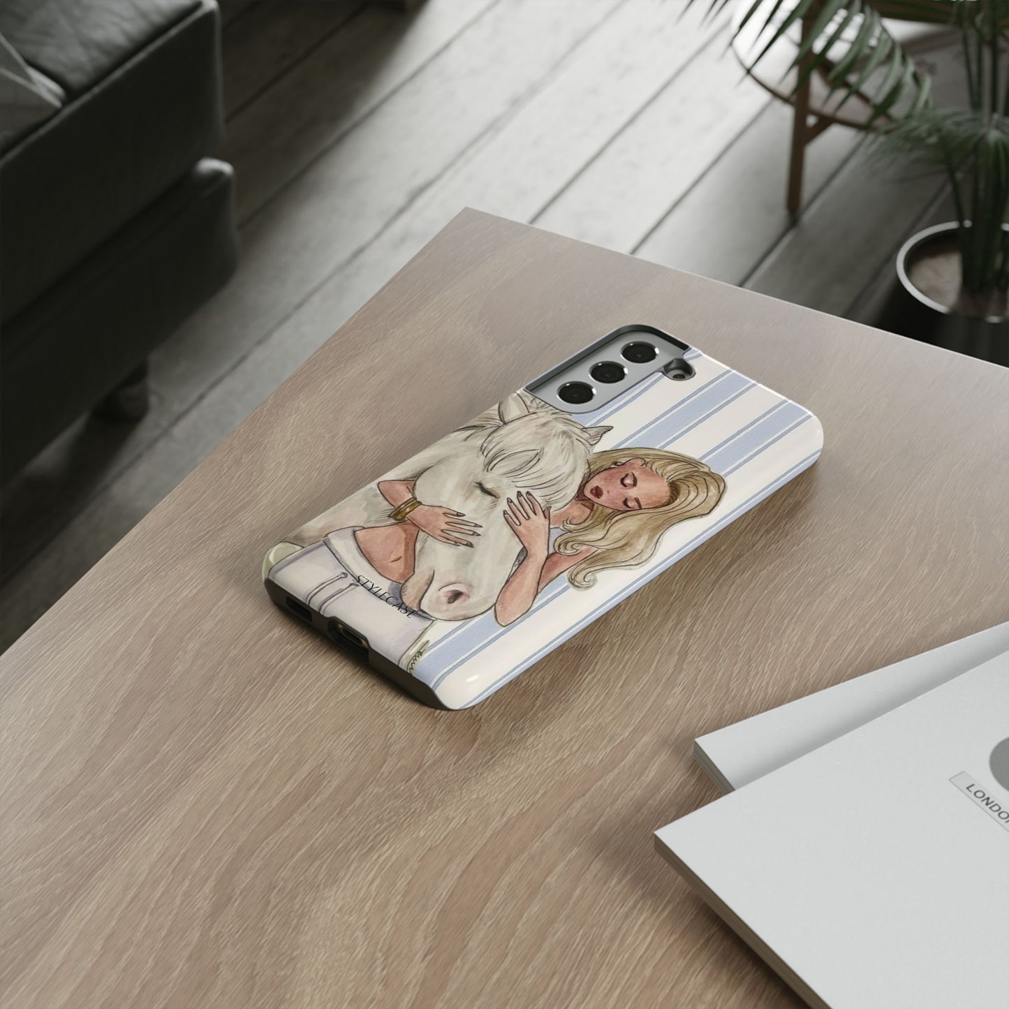 Blonde Woman & White Horse Phone Case - Samsung & Iphone Case