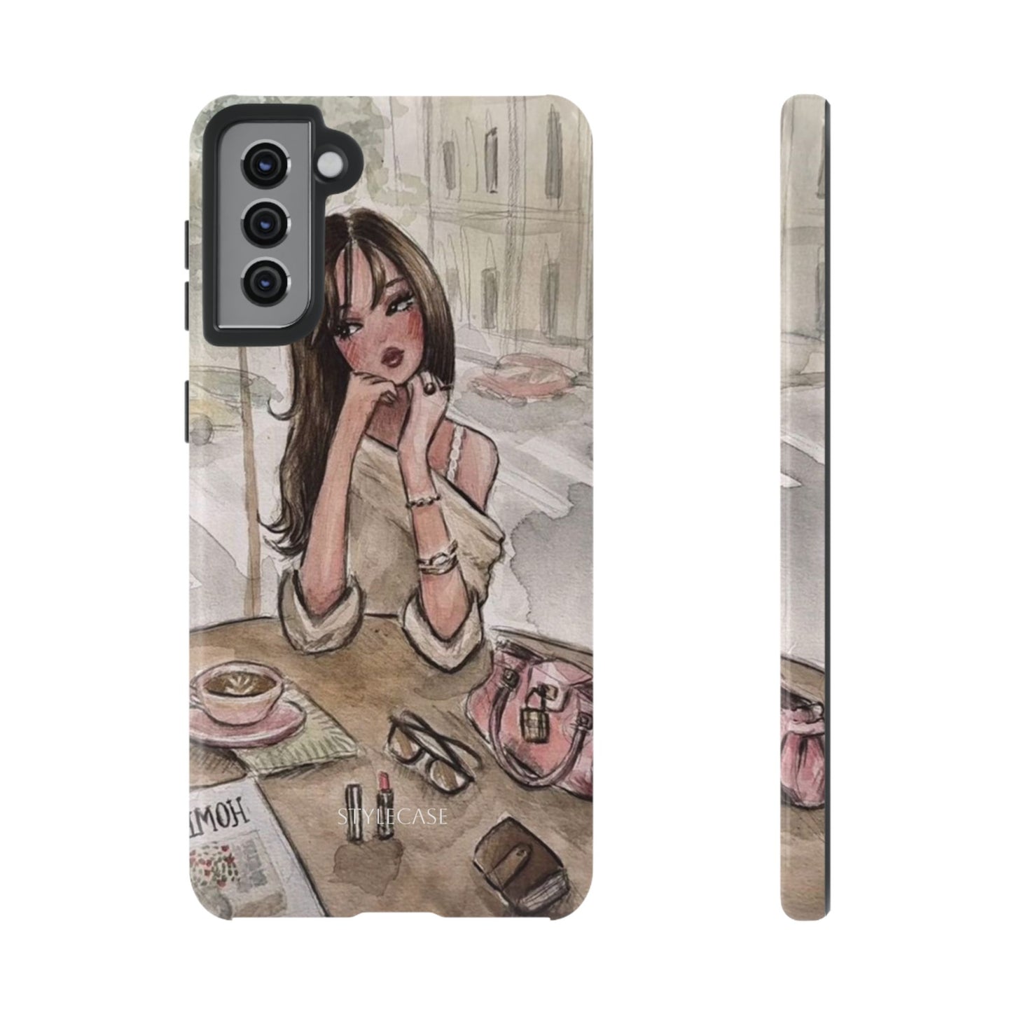 Chic Girl Café Phone Case — Cute Samsung & Iphone Cover
