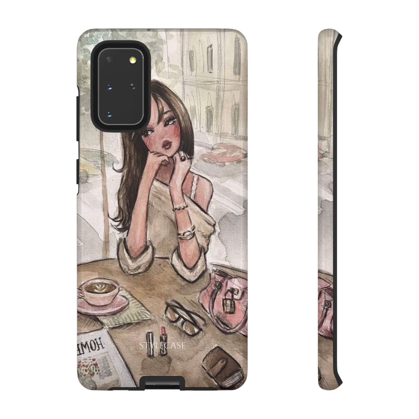 Chic Girl Café Phone Case — Cute Samsung & Iphone Cover