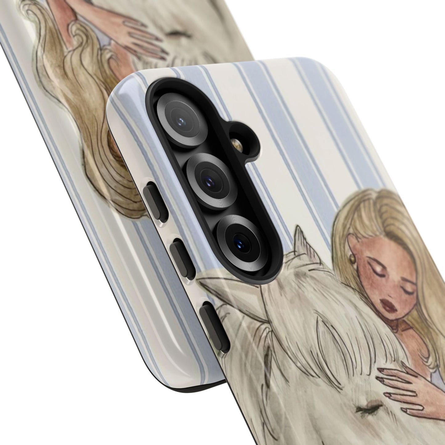 Blonde Woman & White Horse Phone Case - Samsung & Iphone Case