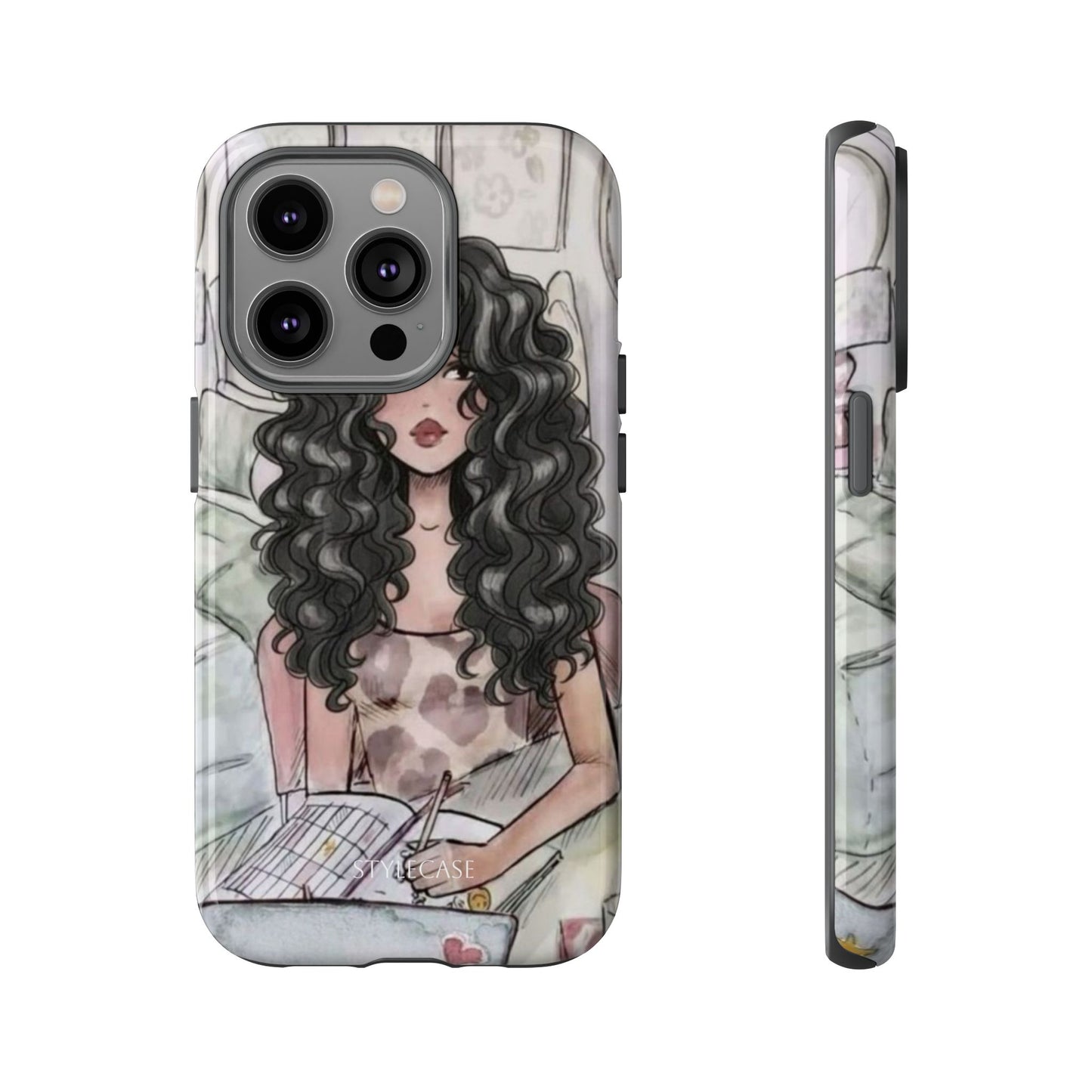 Curly Girl Cozy Phone Case — Samsung And Iphone Tough Case