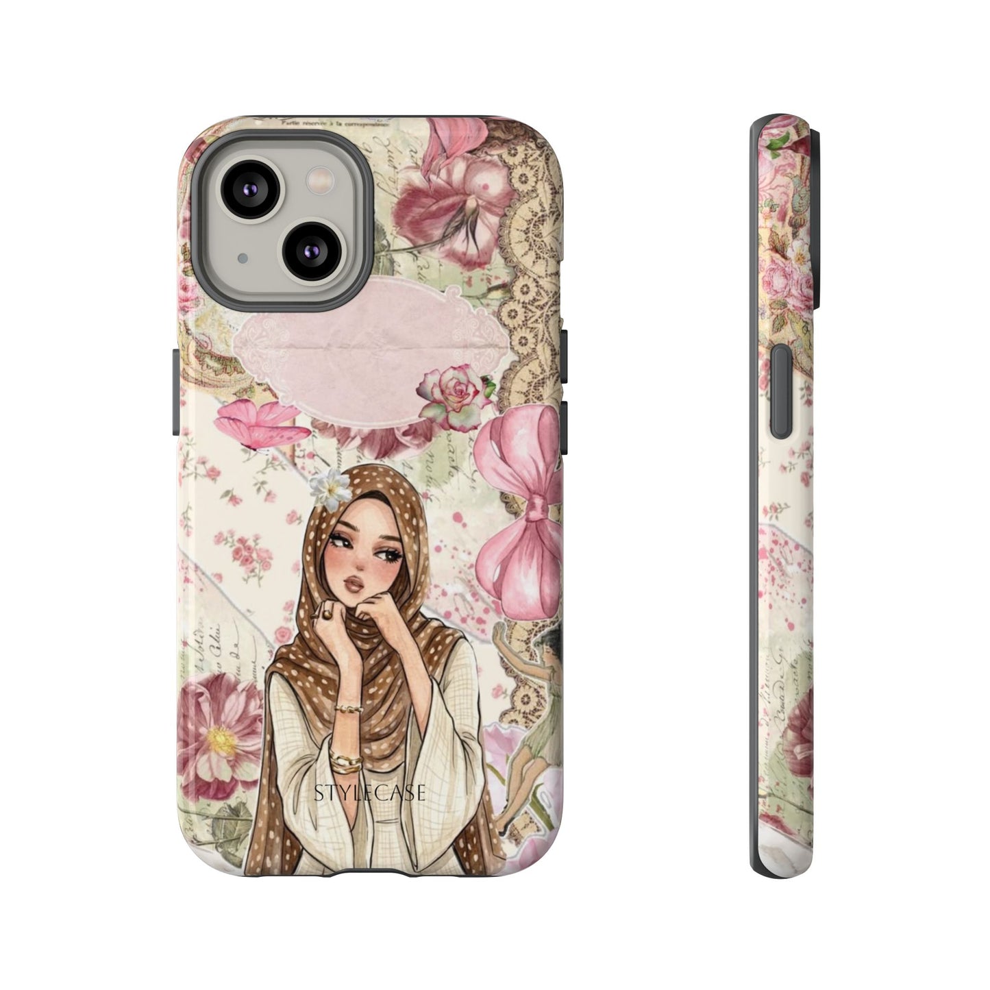 Hijab Girl Phone Case — Pink Vintage Samsung And Iphone Tough Case