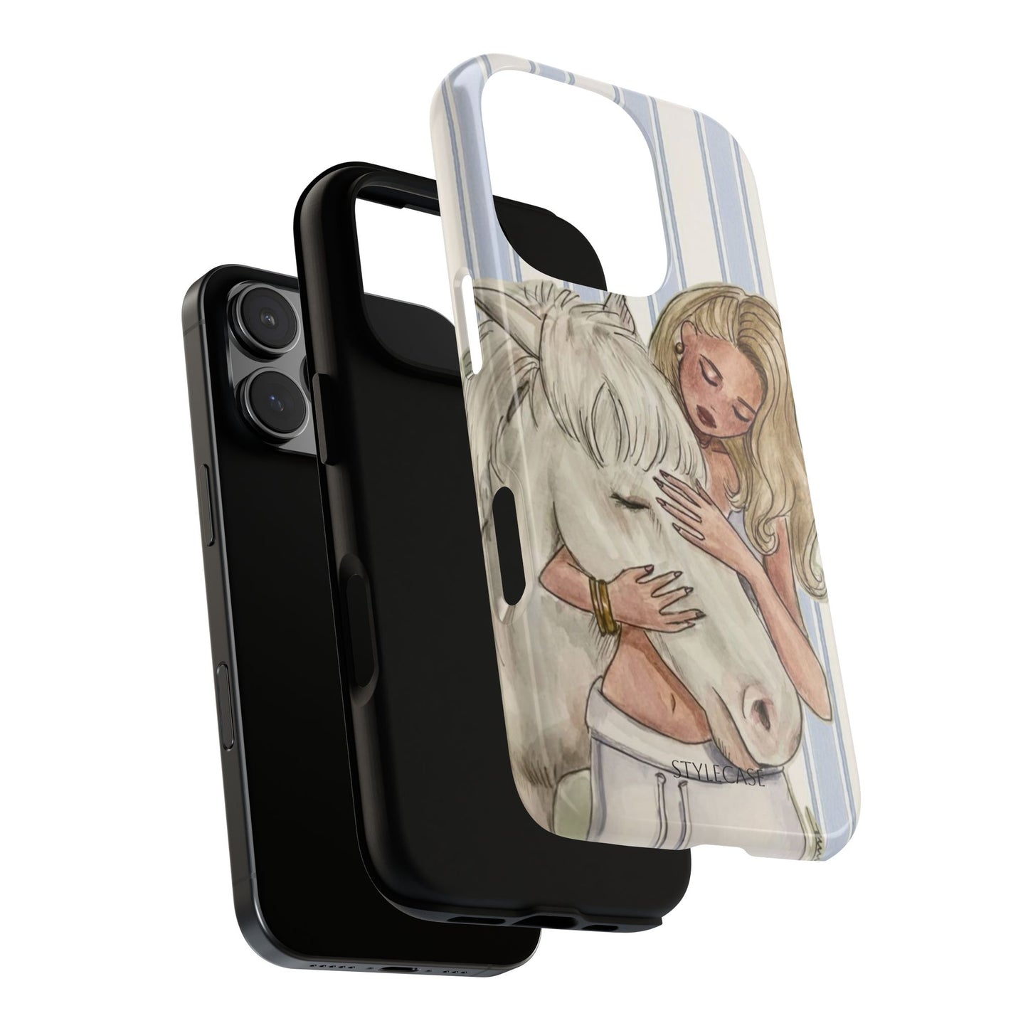 Blonde Woman & White Horse Phone Case - Samsung & Iphone Case
