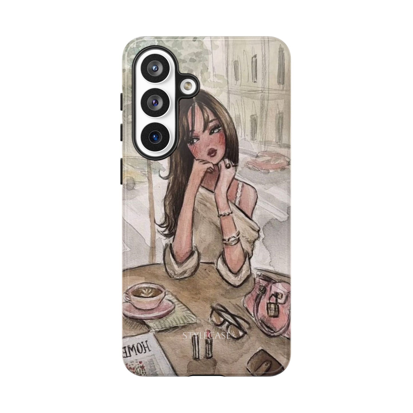 Chic Girl Café Phone Case — Cute Samsung & Iphone Cover