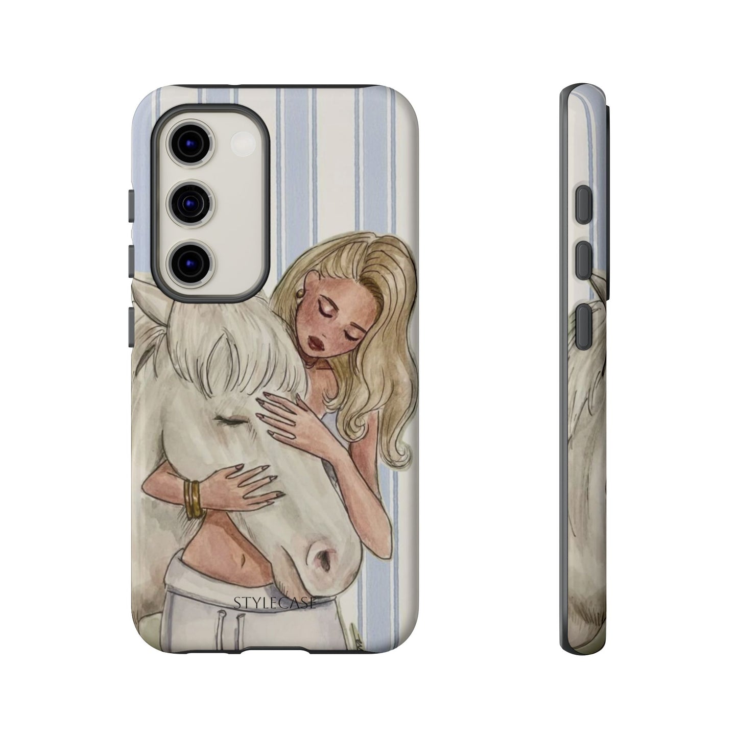 Blonde Woman & White Horse Phone Case - Samsung & Iphone Case