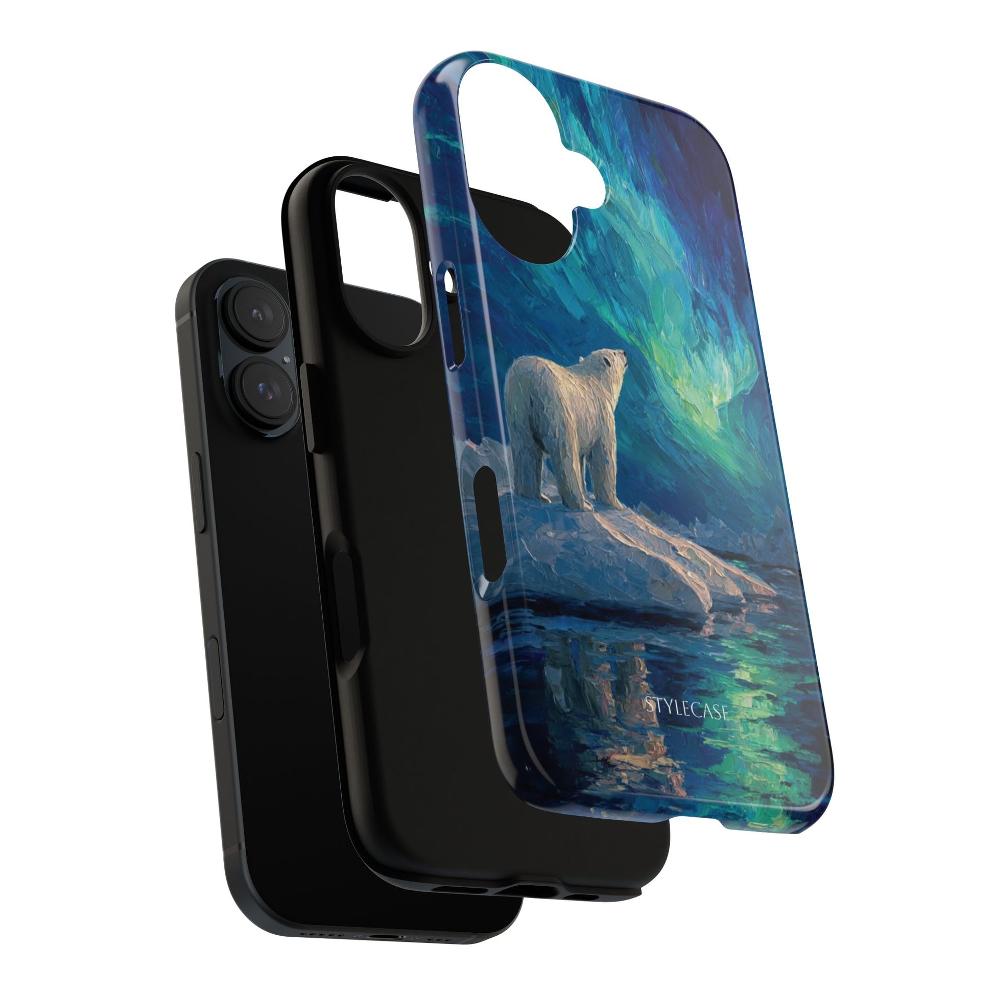 Aurora Night Phone Case — Polar Bear Protective iPhone And Samsung Cover