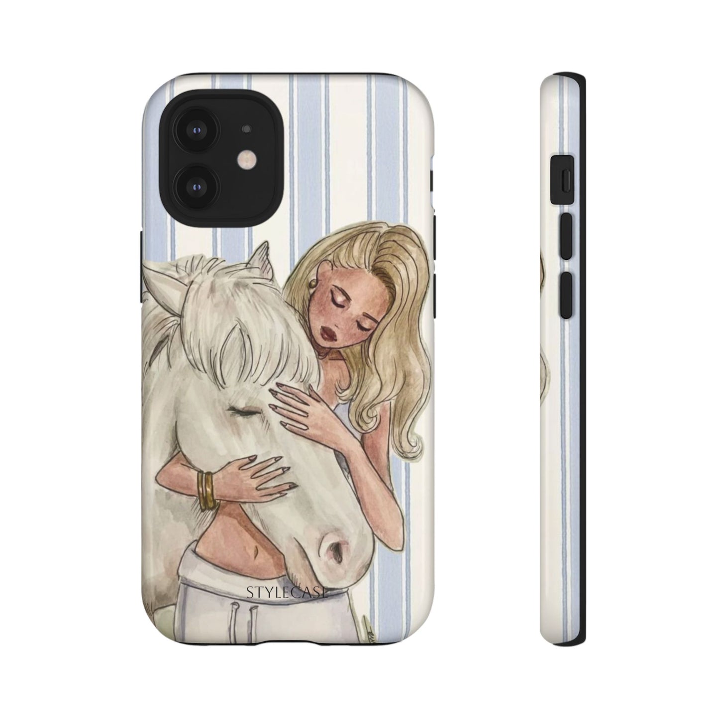 Blonde Woman & White Horse Phone Case - Samsung & Iphone Case