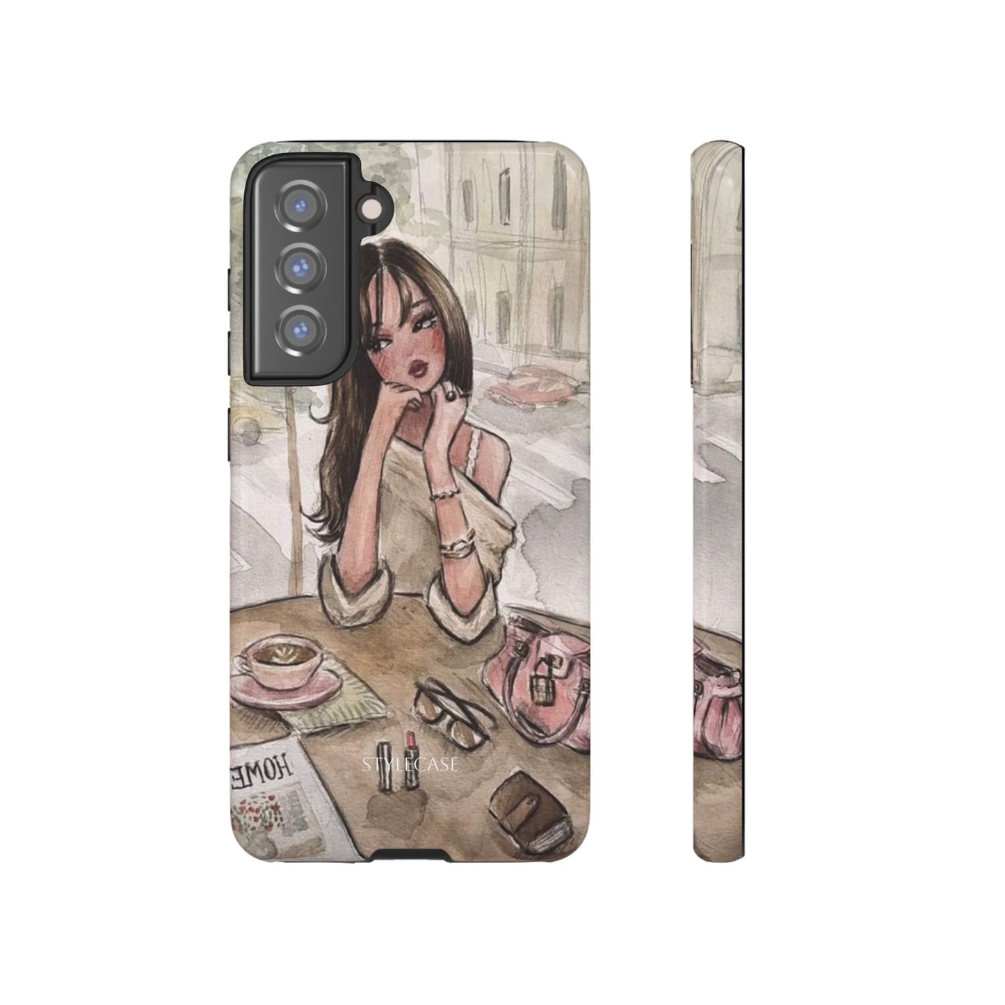 Chic Girl Café Phone Case — Cute Samsung & Iphone Cover