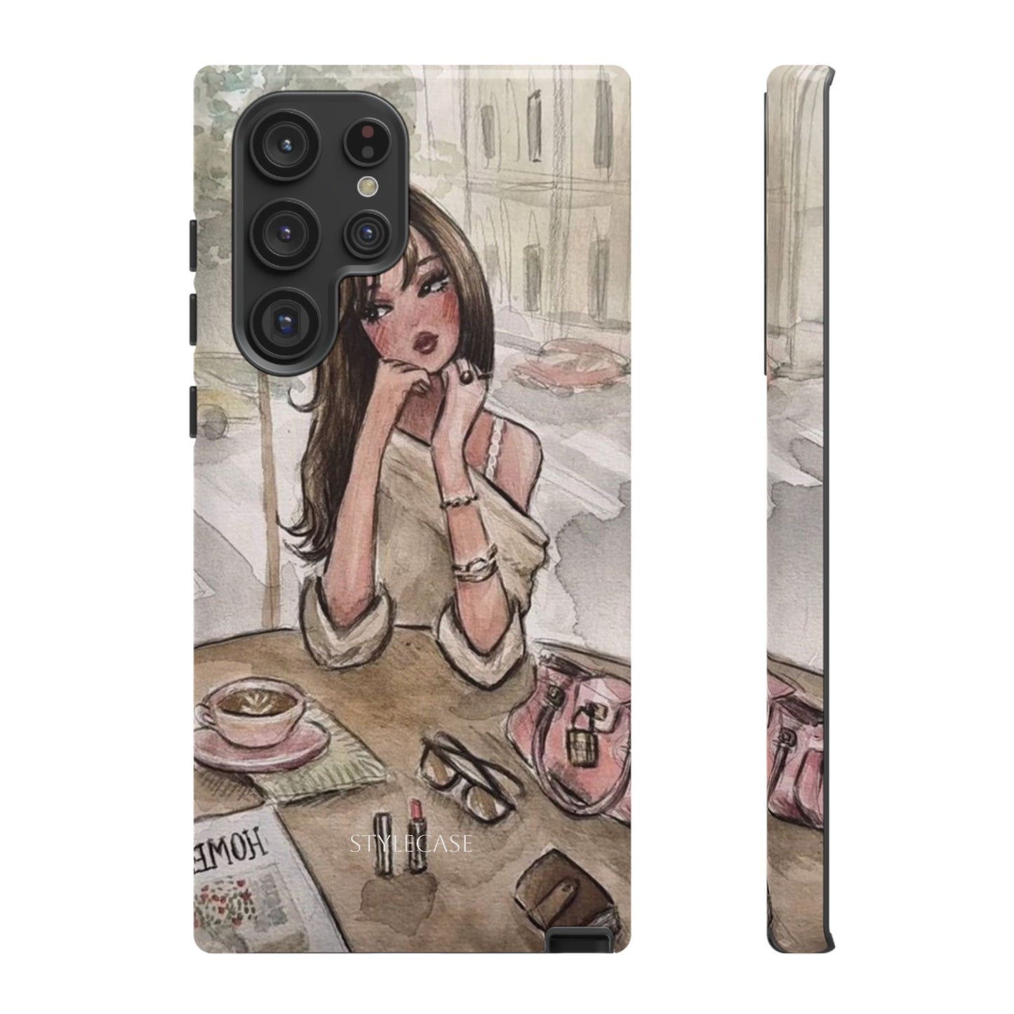 Chic Girl Café Phone Case — Cute Samsung & Iphone Cover