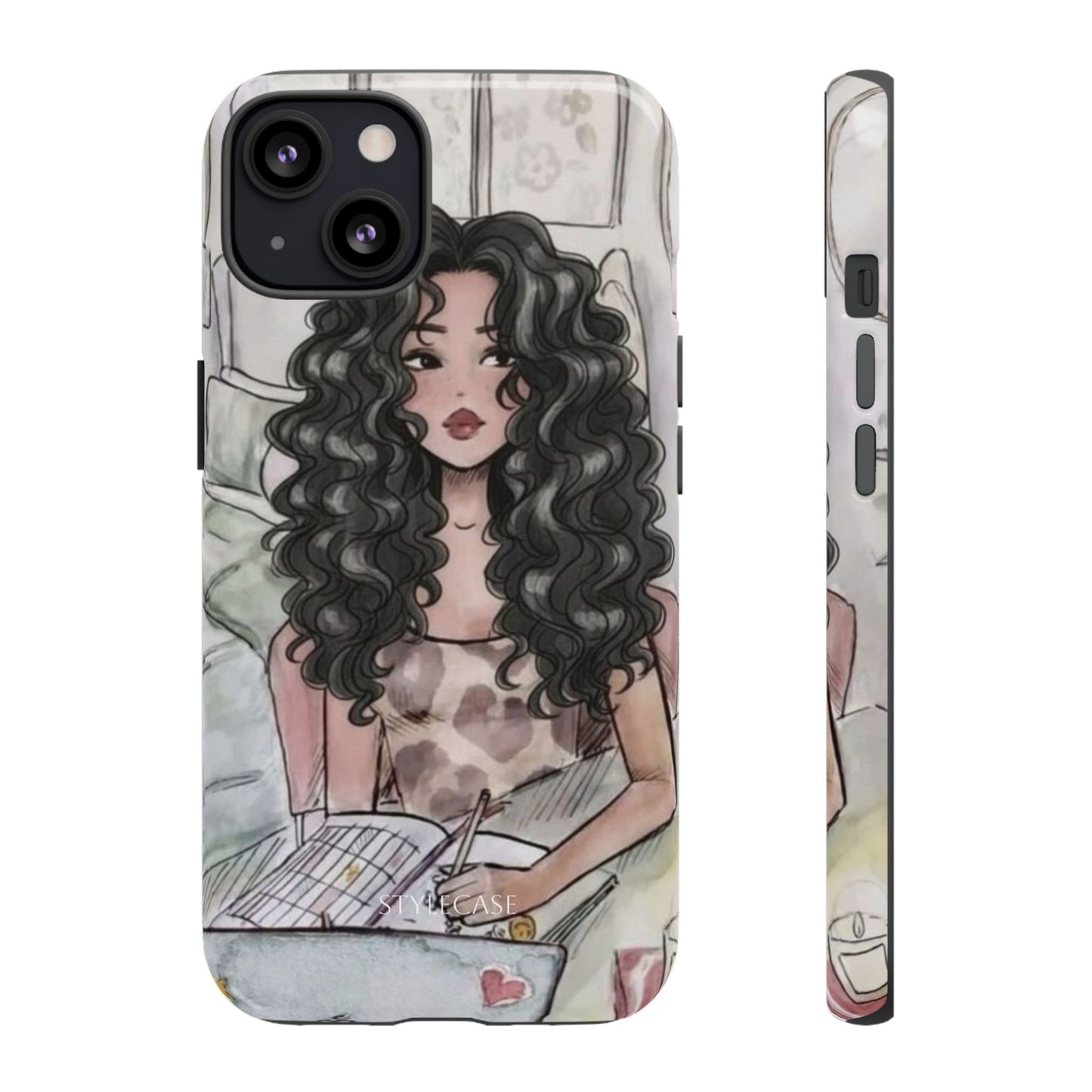 Curly Girl Cozy Phone Case — Samsung And Iphone Tough Case