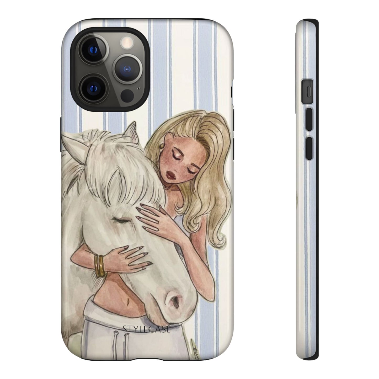 Blonde Woman & White Horse Phone Case - Samsung & Iphone Case