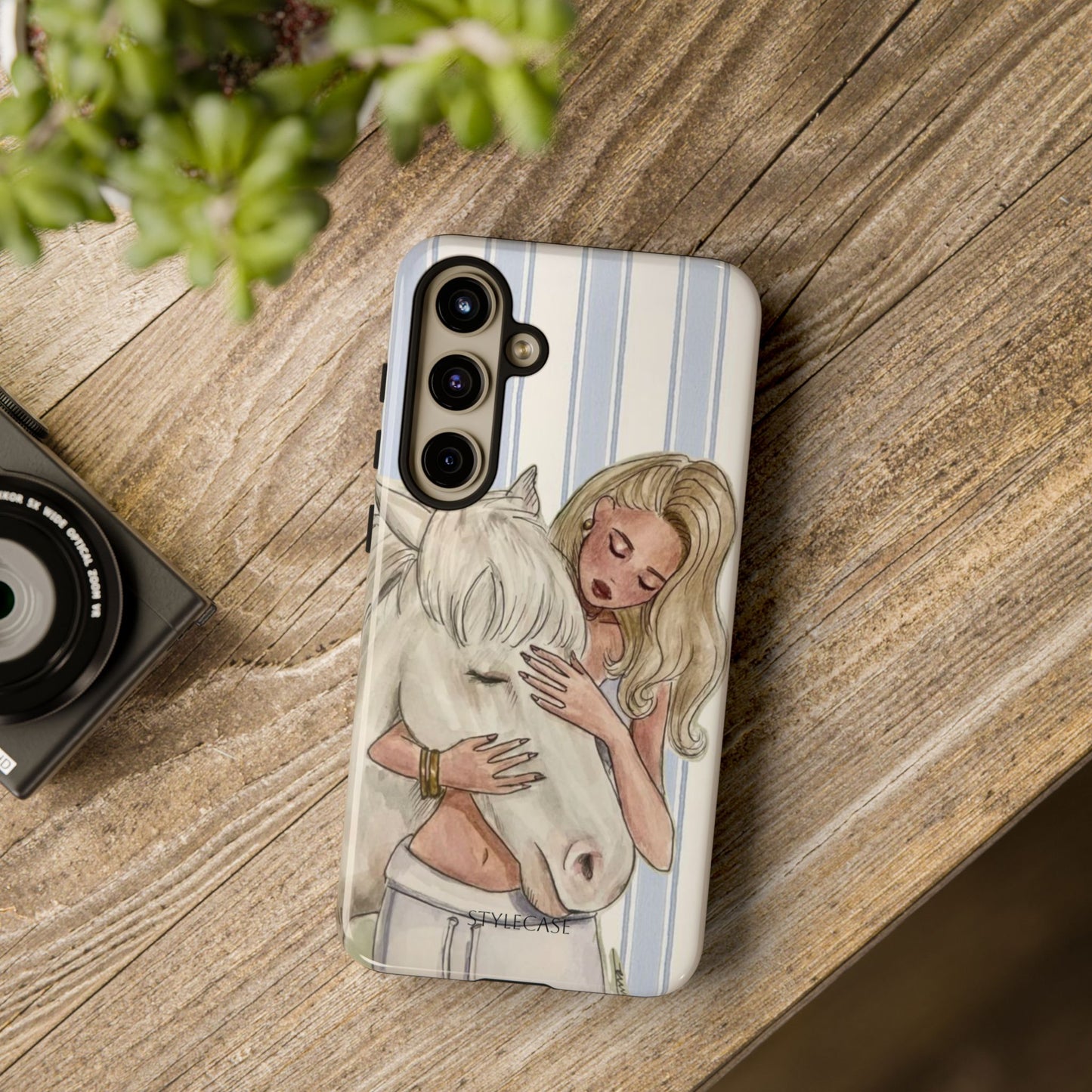 Blonde Woman & White Horse Phone Case - Samsung & Iphone Case
