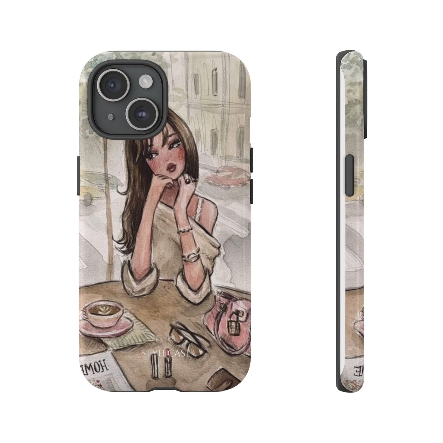 Chic Girl Café Phone Case — Cute Samsung & Iphone Cover