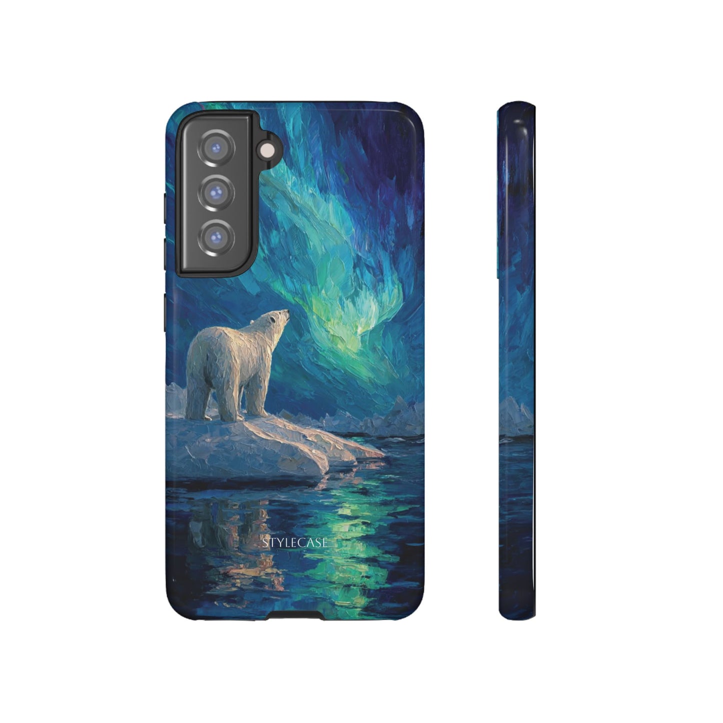 Aurora Night Phone Case — Polar Bear Protective iPhone And Samsung Cover