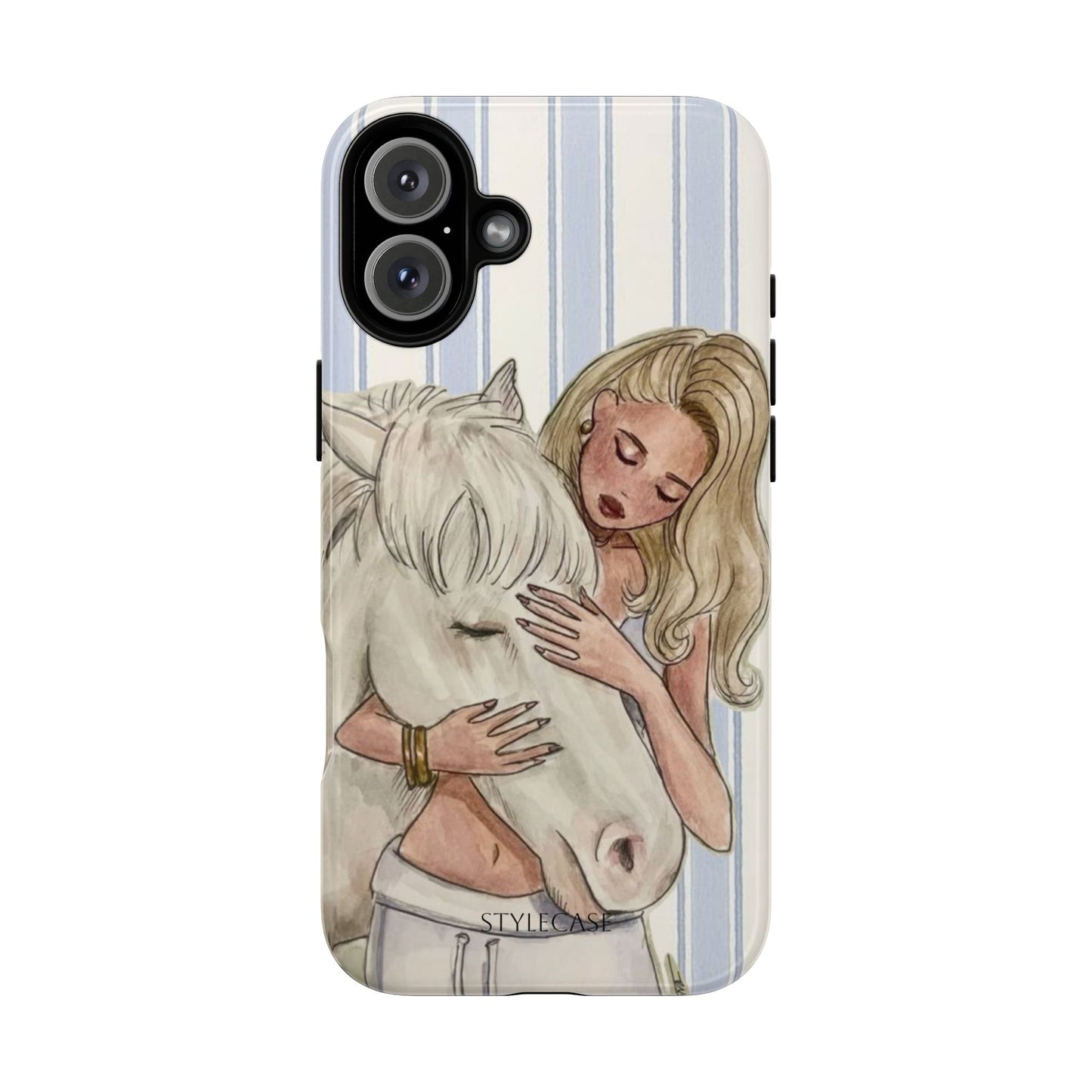 Blonde Woman & White Horse Phone Case - Samsung & Iphone Case