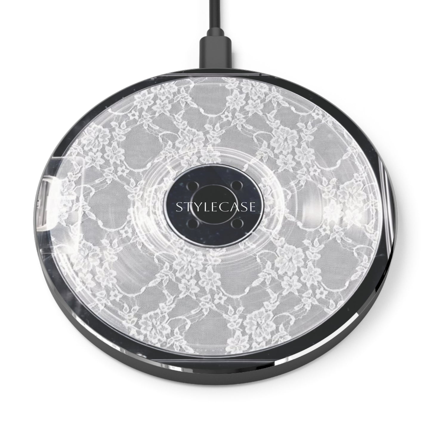 Wireless Charger — Elegant White Lace Fast Wireless Charging Pad