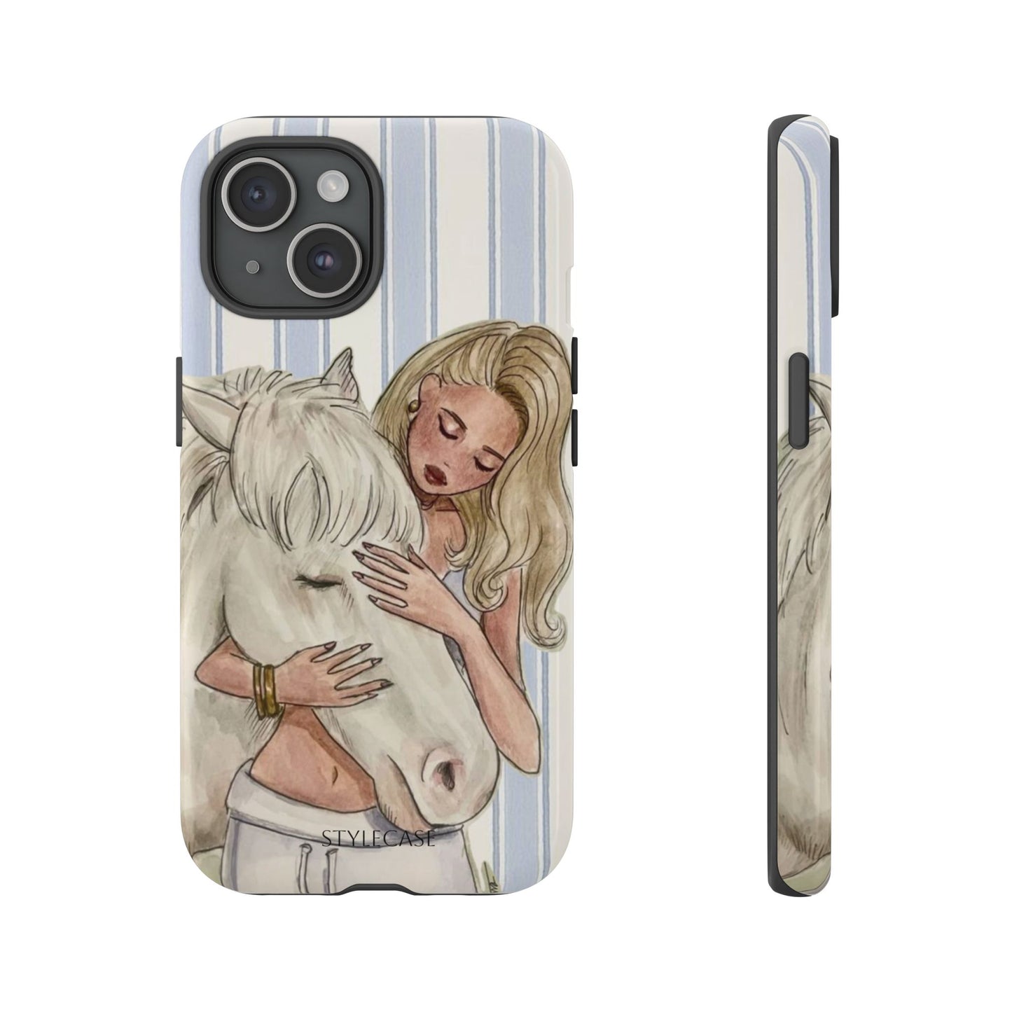 Blonde Woman & White Horse Phone Case - Samsung & Iphone Case