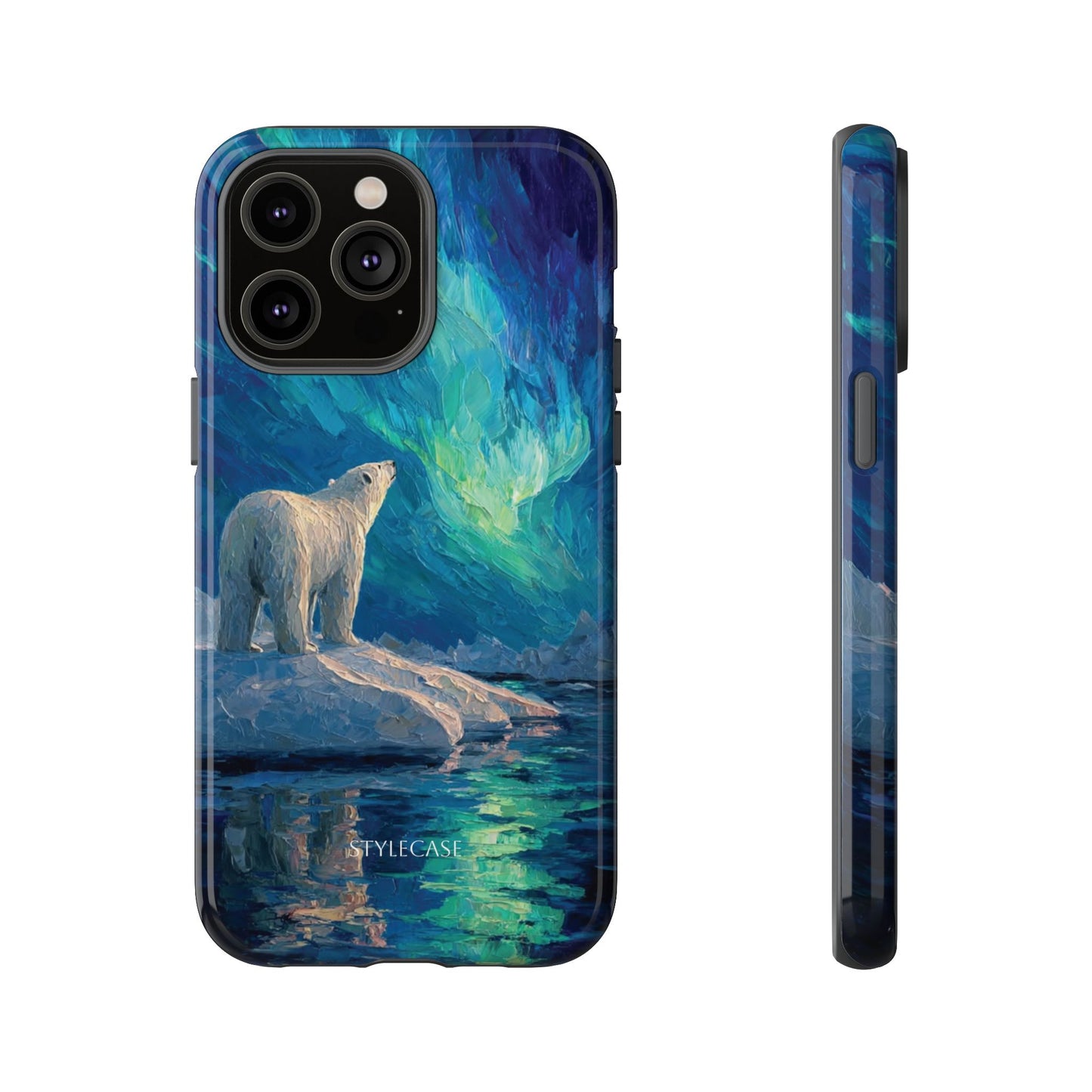 Aurora Night Phone Case — Polar Bear Protective iPhone And Samsung Cover