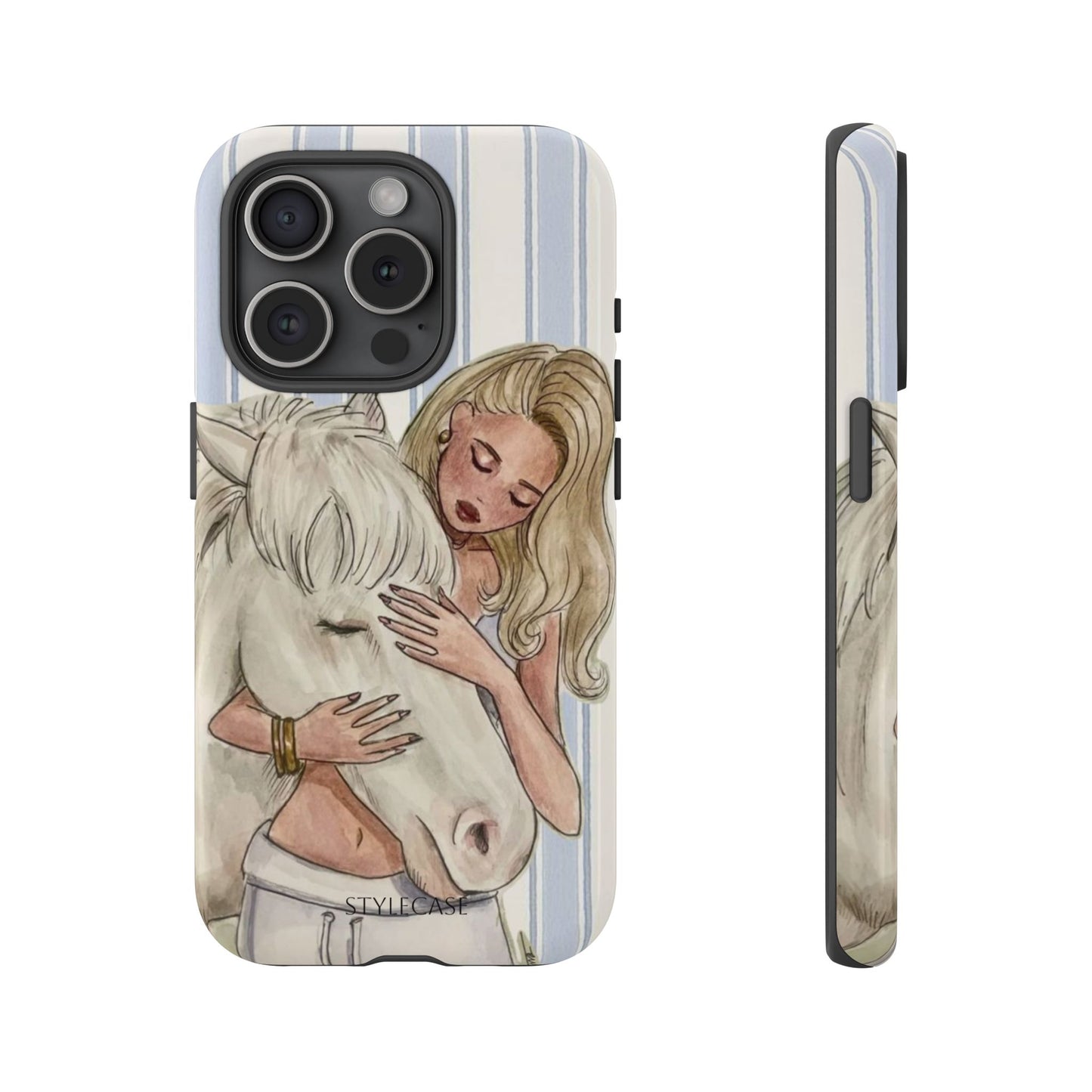 Blonde Woman & White Horse Phone Case - Samsung & Iphone Case