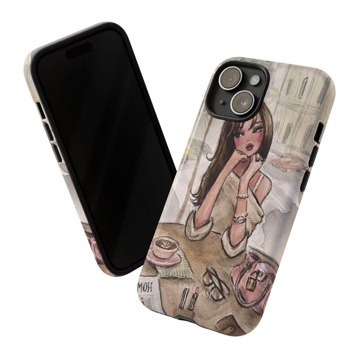 Chic Girl Café Phone Case — Cute Samsung & Iphone Cover