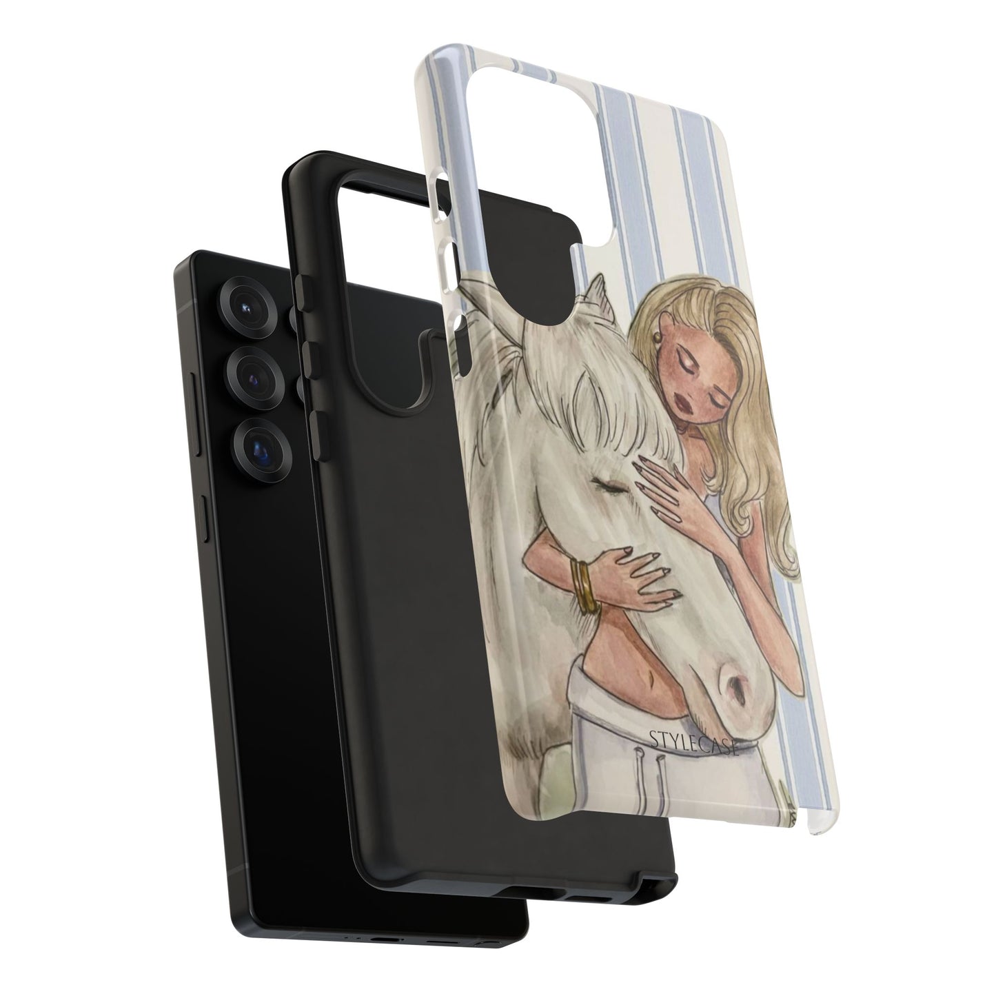 Blonde Woman & White Horse Phone Case - Samsung & Iphone Case
