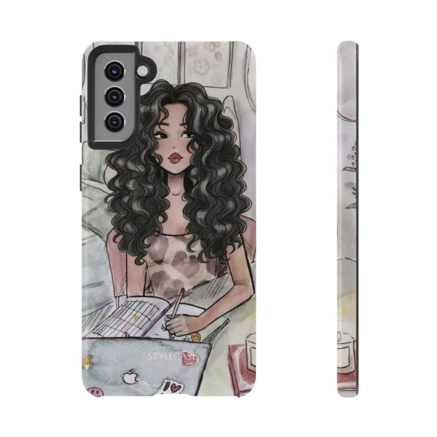 Curly Girl Cozy Phone Case — Samsung And Iphone Tough Case