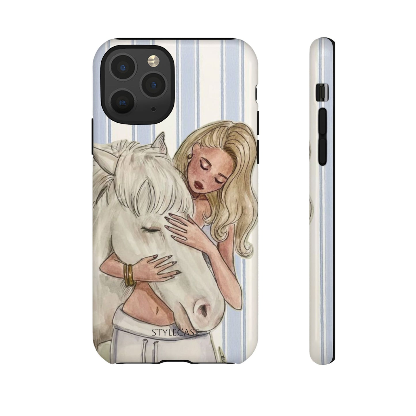 Blonde Woman & White Horse Phone Case - Samsung & Iphone Case