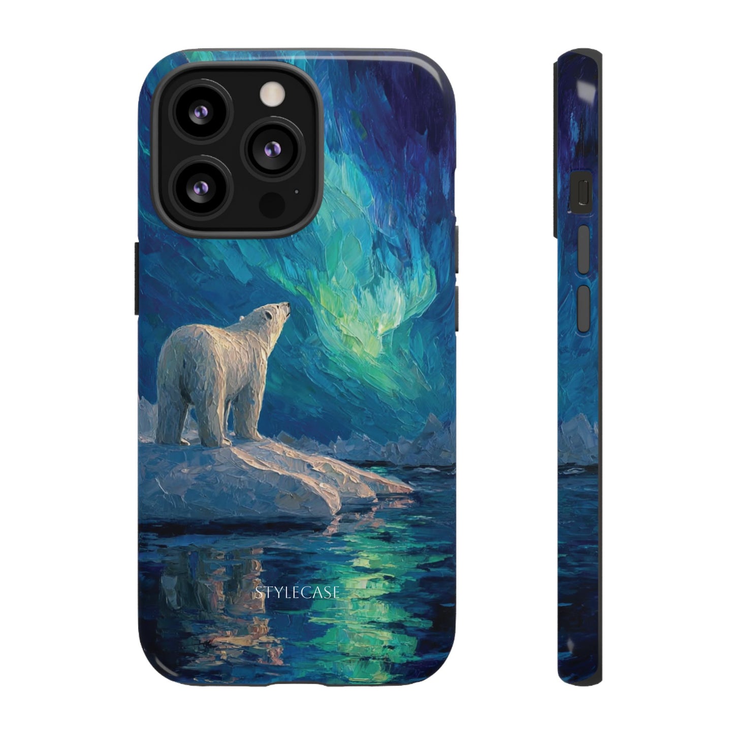 Aurora Night Phone Case — Polar Bear Protective iPhone And Samsung Cover