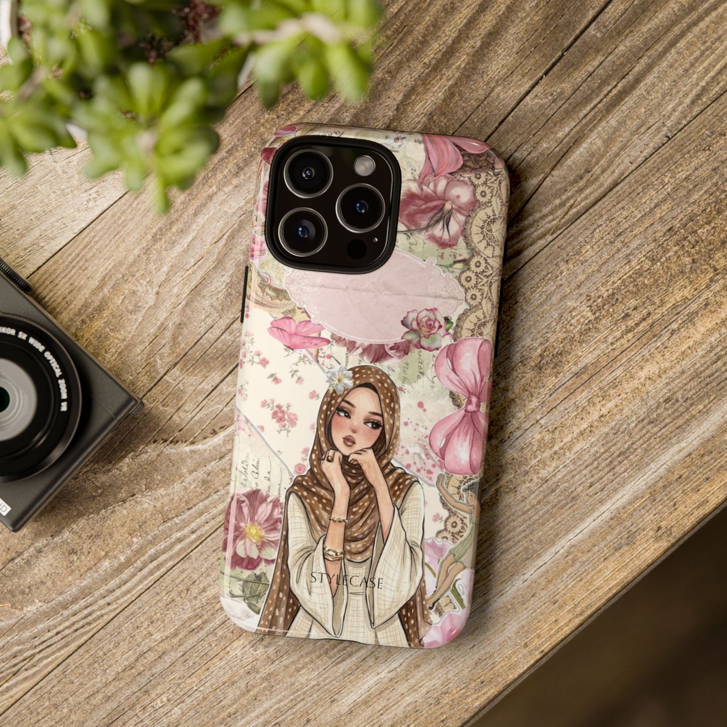 Hijab Girl Phone Case — Pink Vintage Samsung And Iphone Tough Case