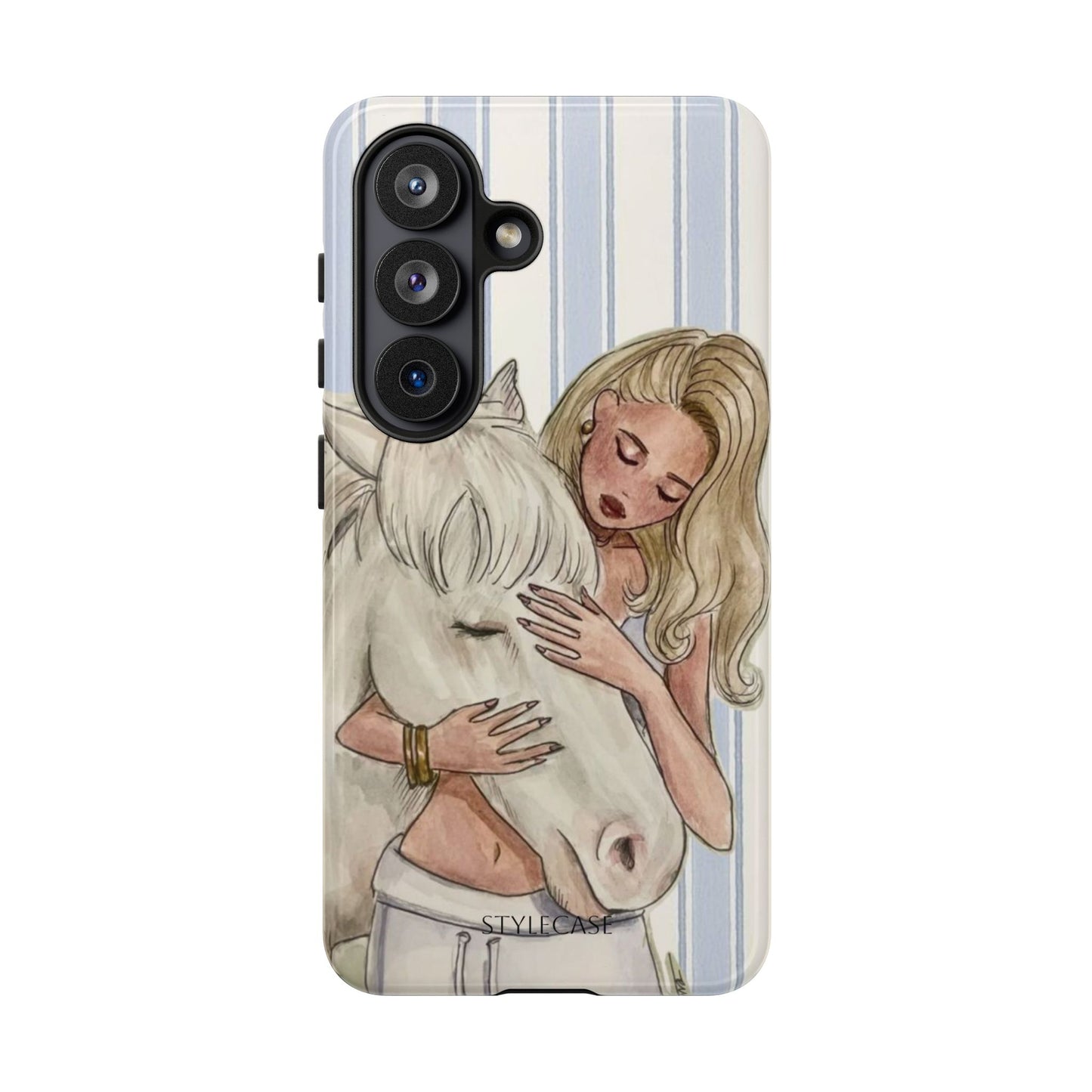 Blonde Woman & White Horse Phone Case - Samsung & Iphone Case