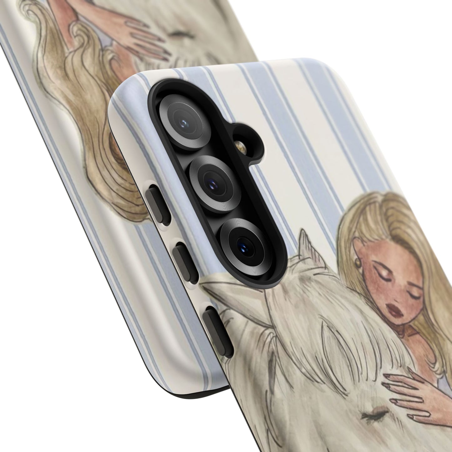 Blonde Woman & White Horse Phone Case - Samsung & Iphone Case