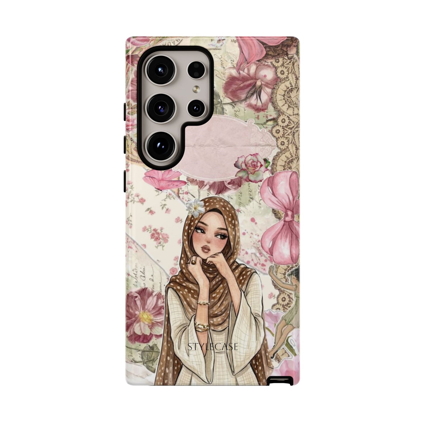 Hijab Girl Phone Case — Pink Vintage Samsung And Iphone Tough Case