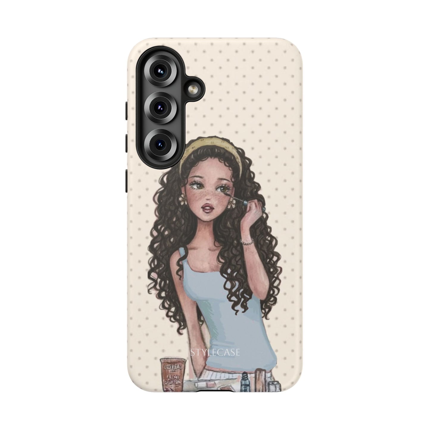 Cute Curly Girl Phone Case — Protective Samsung & Iphone Cover