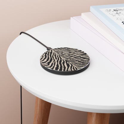 Zebra Print Wireless Charger — Sleek Animal Print Fast Charging Pad