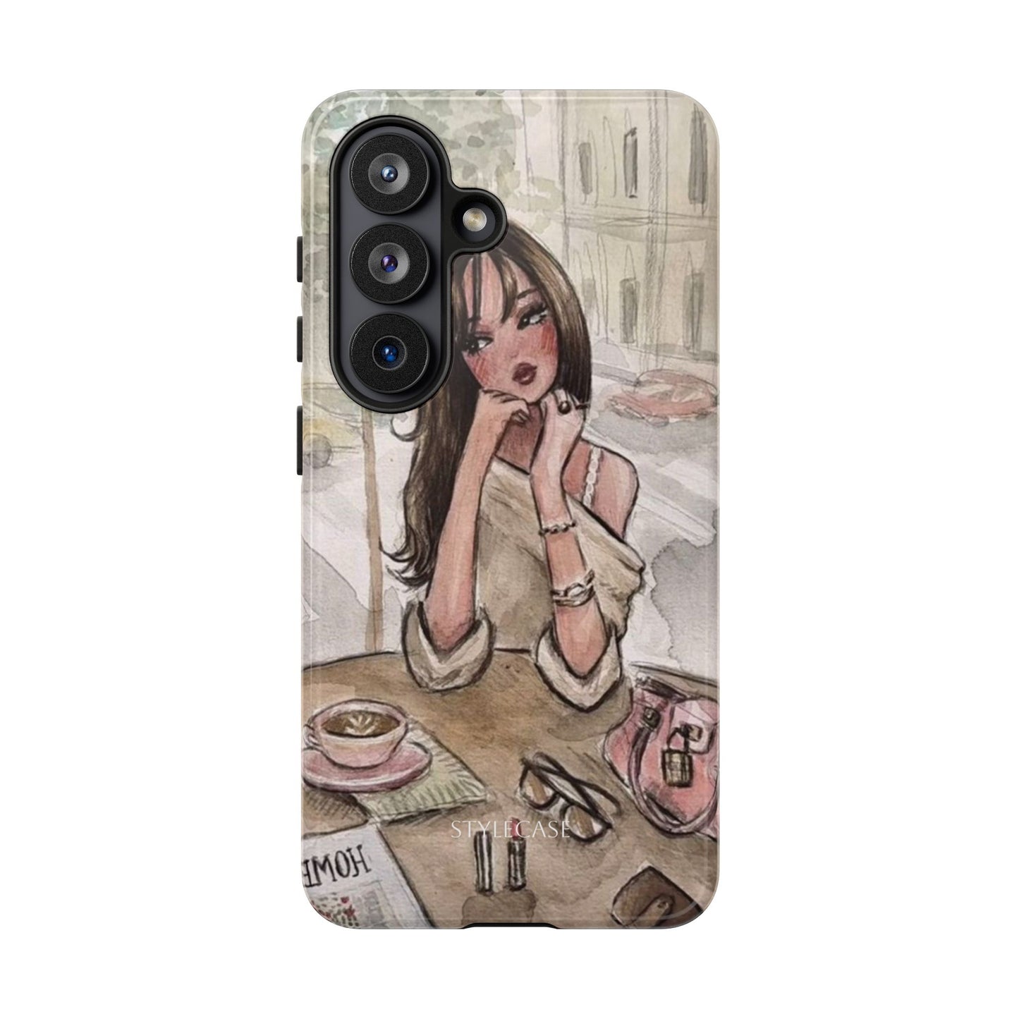 Chic Girl Café Phone Case — Cute Samsung & Iphone Cover