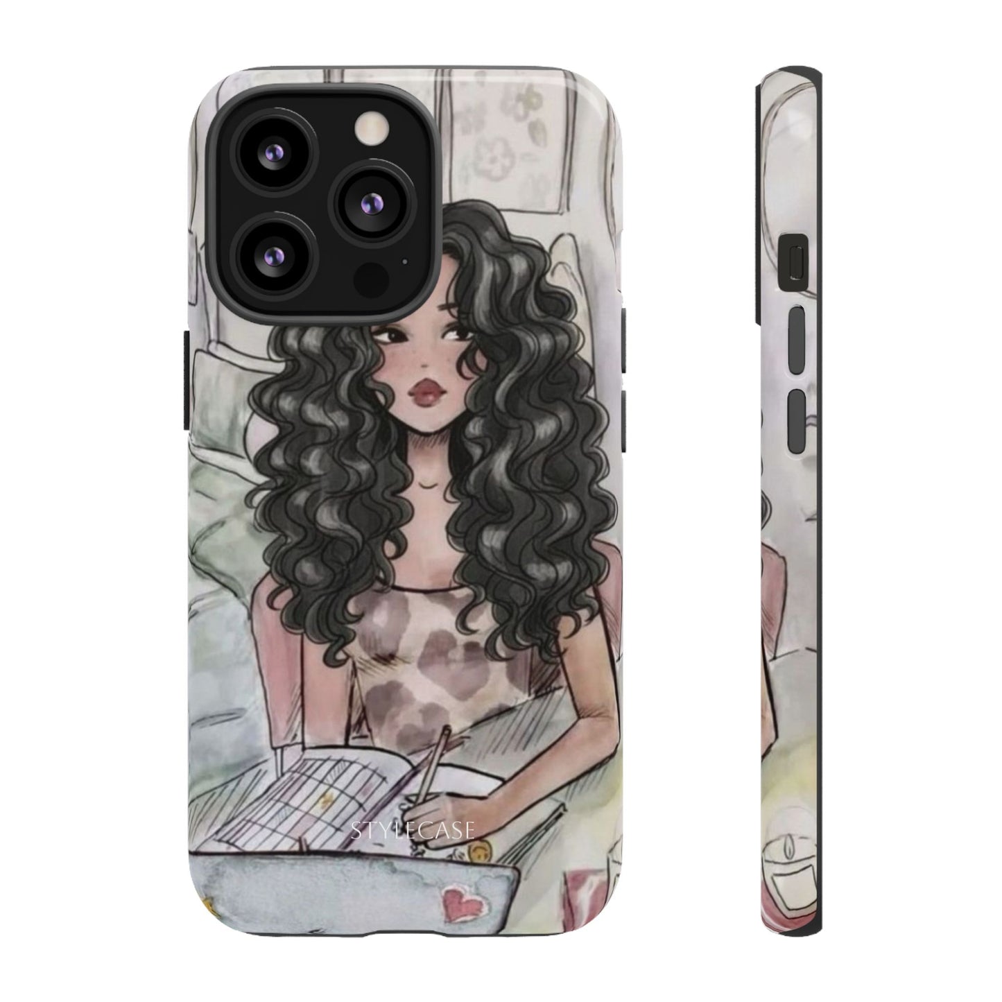 Curly Girl Cozy Phone Case — Samsung And Iphone Tough Case