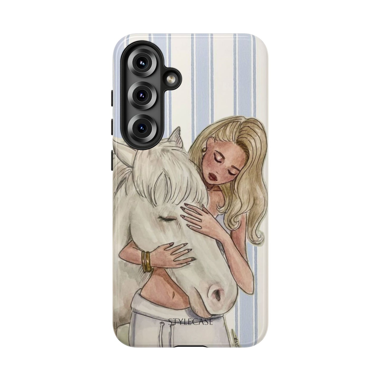 Blonde Woman & White Horse Phone Case - Samsung & Iphone Case
